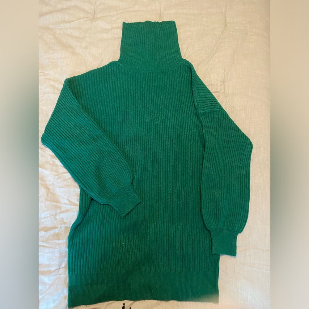 Talulah green turtleneck sweater dress